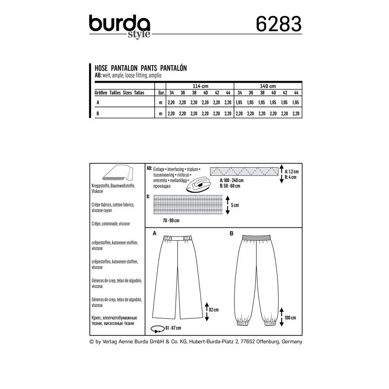 Patron Burda n°6283 Pantalon femme - Image 2