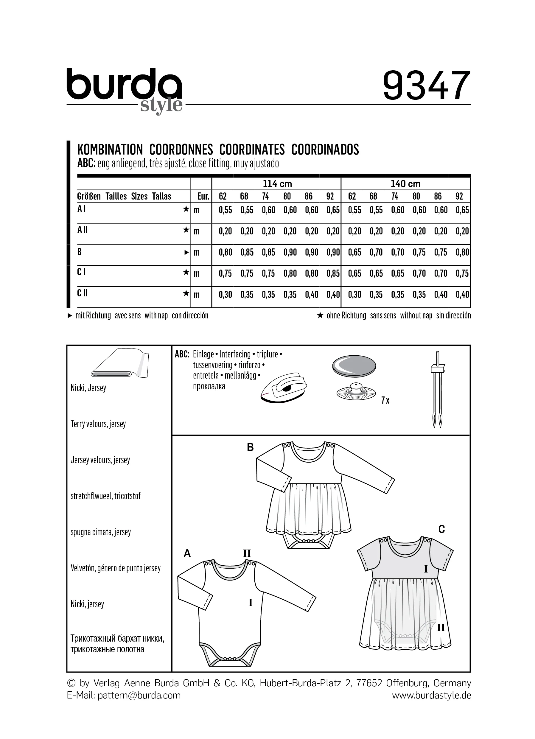 Patron Burda n°9347: Robe avec body bébé - Image 9