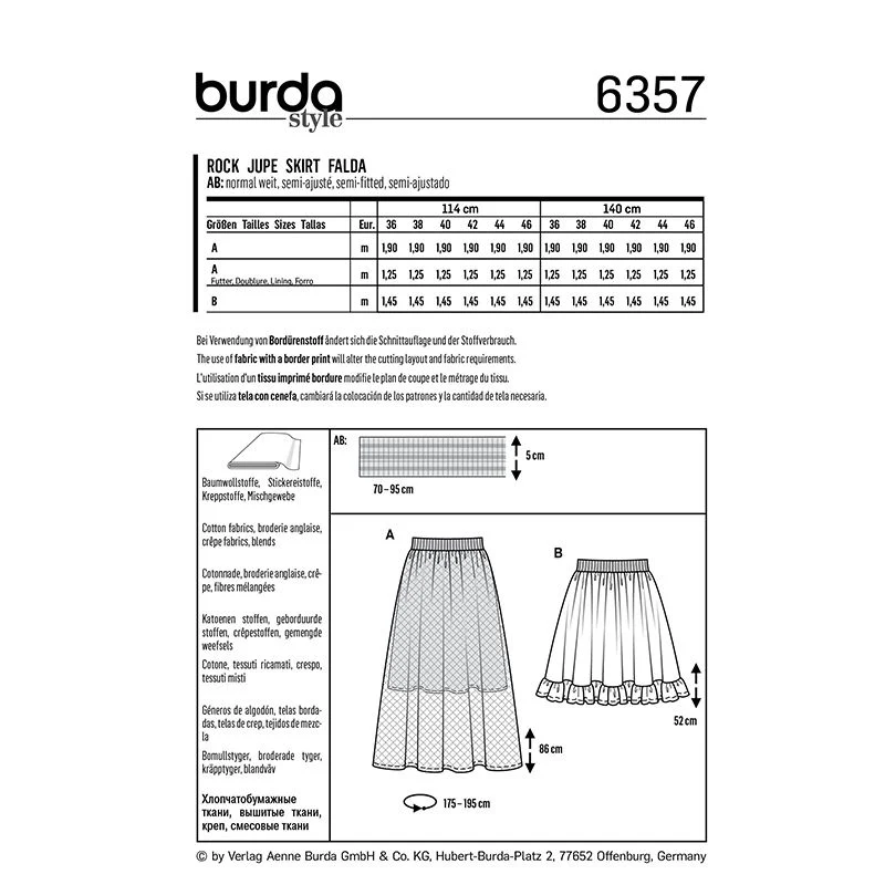 Patron Burda n°6357: Jupe - Image 4