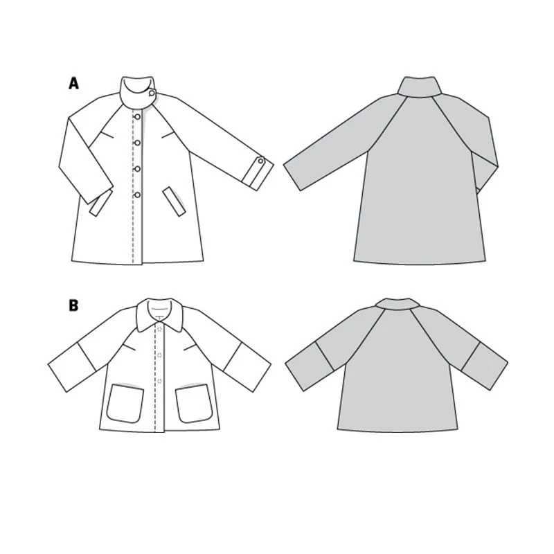 Patron Burda n°6372: Veste raglan - Image 3