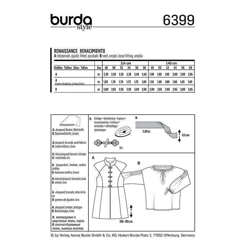 Patron Burda n°6399: Renaissance - Image 4