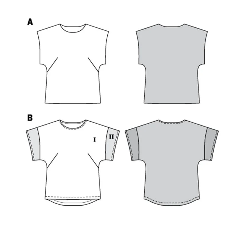 Patron Burda n°6445: Tee-shirt encolure ronde - Image 6