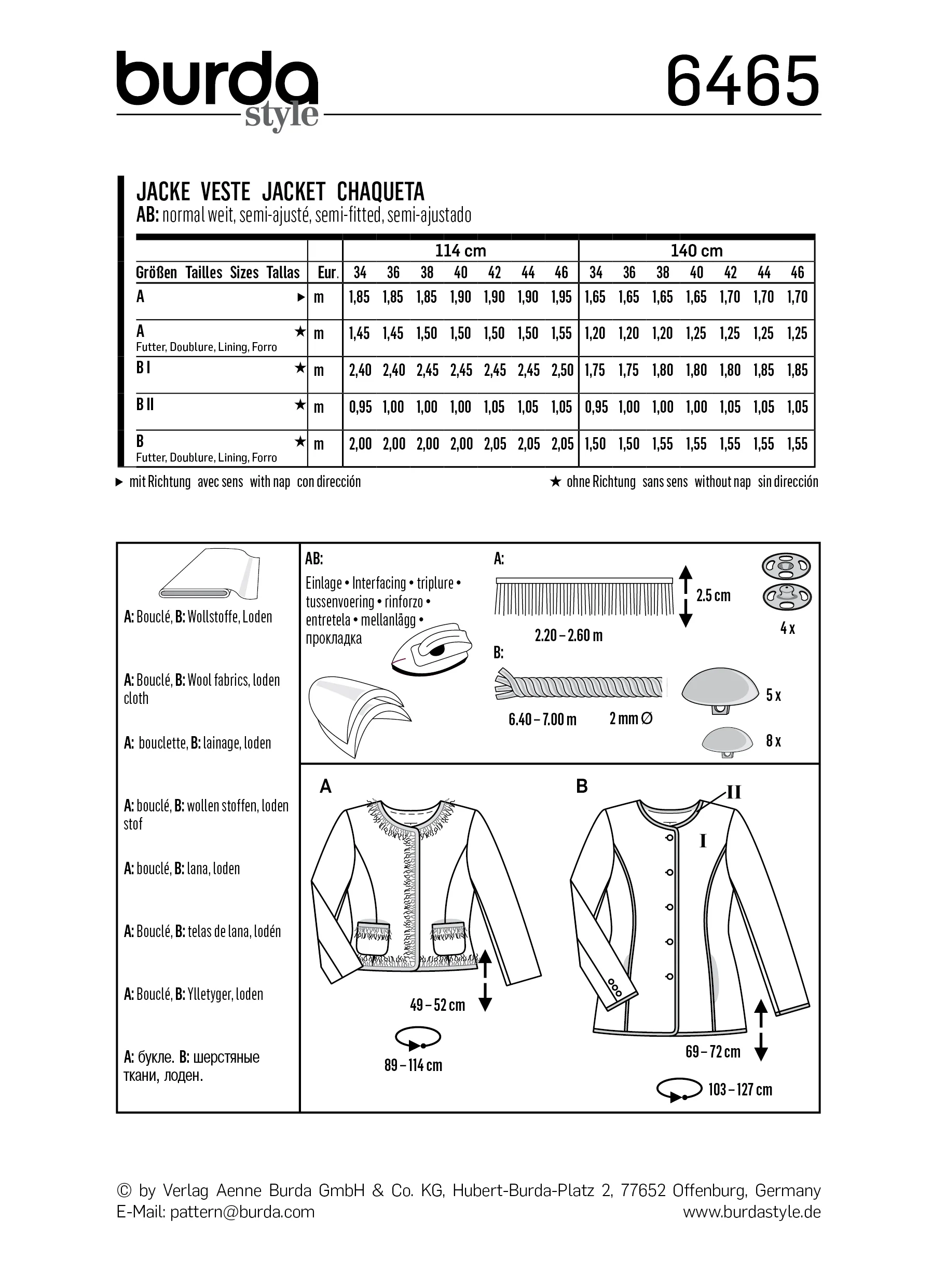 Patron Burda n°6465: Blazer parisienne - Image 7