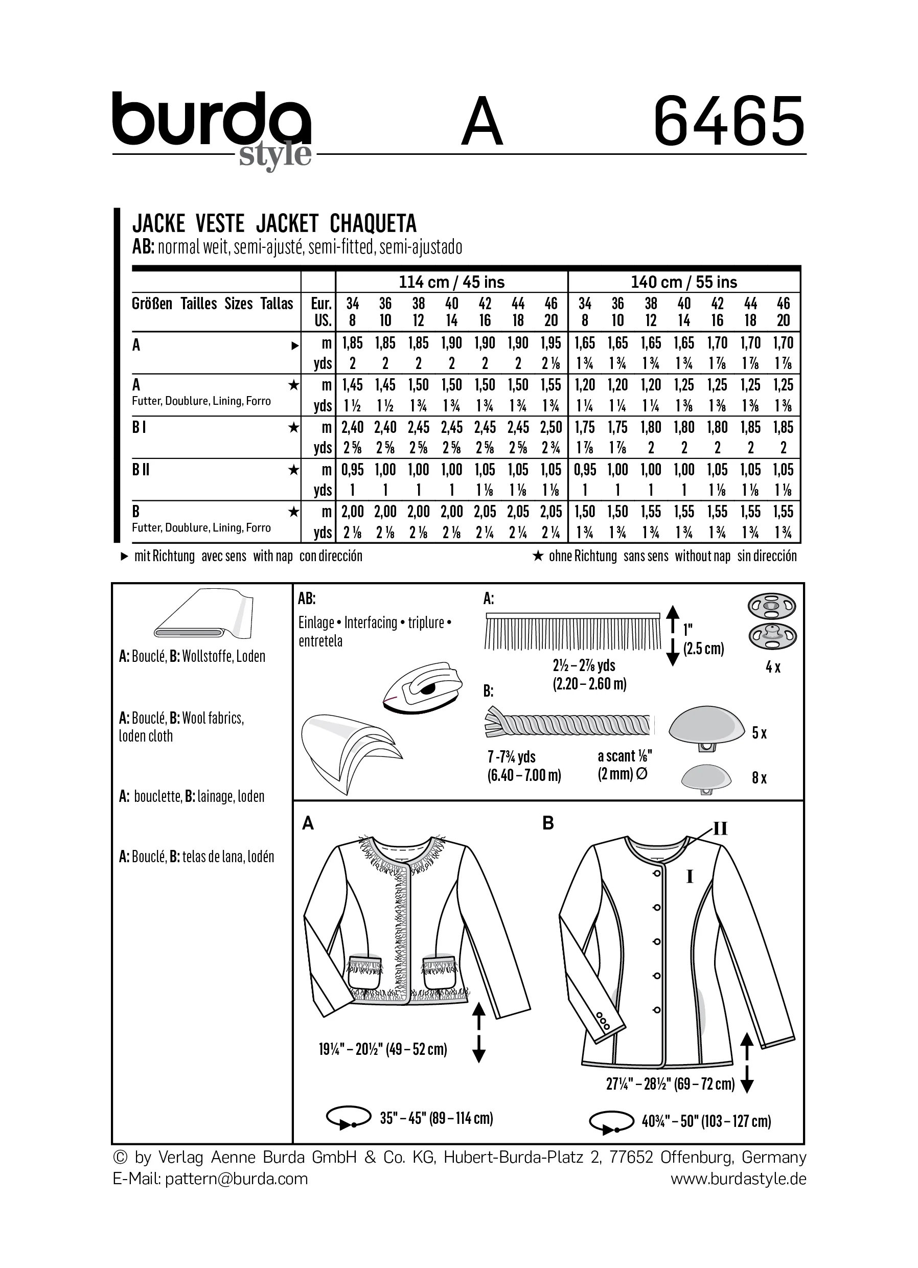 Patron Burda n°6465: Blazer parisienne - Image 8