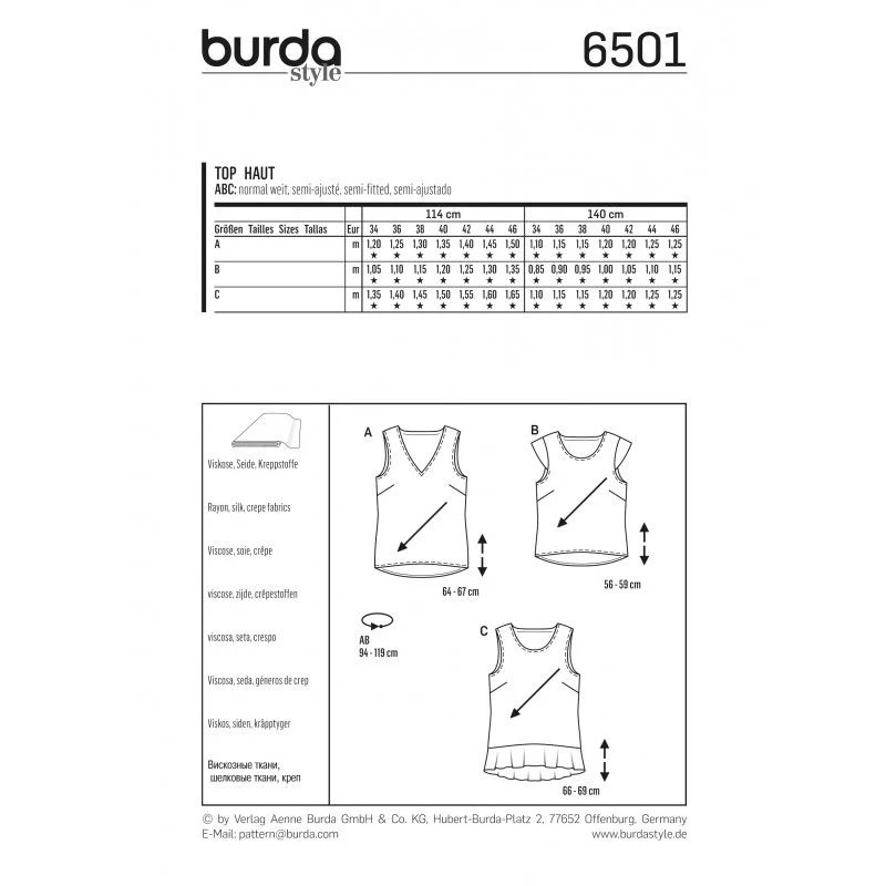 Patron Burda n°6501: Top simple - Image 4