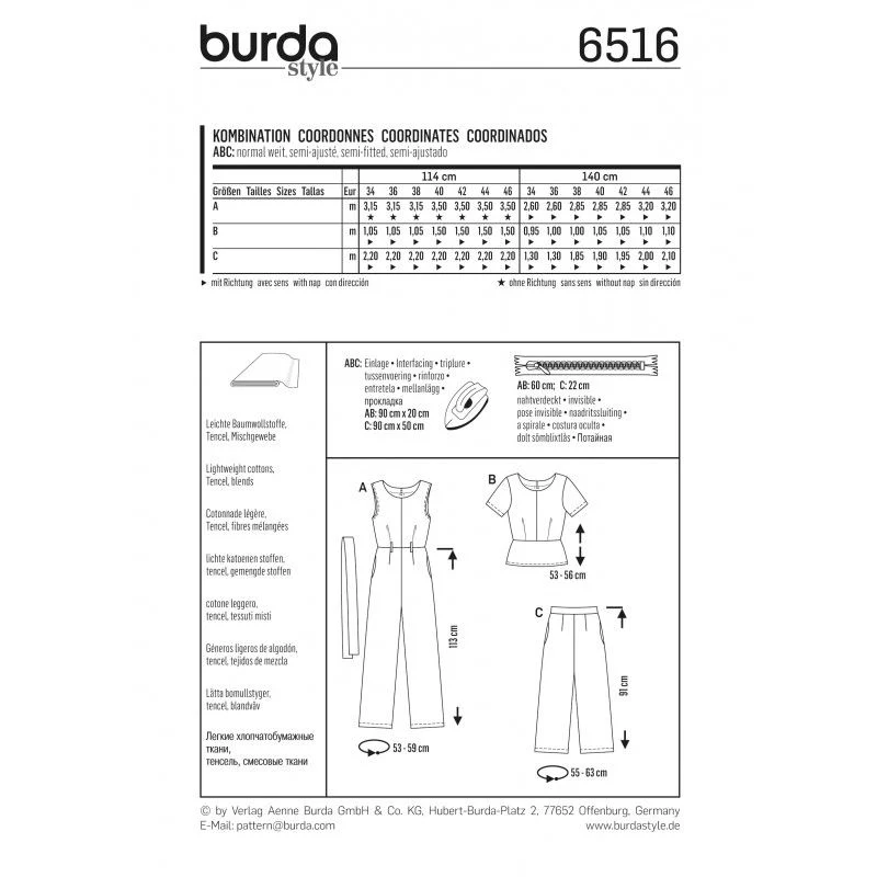 Patron Burda n°6516 : Combinaison - Image 2