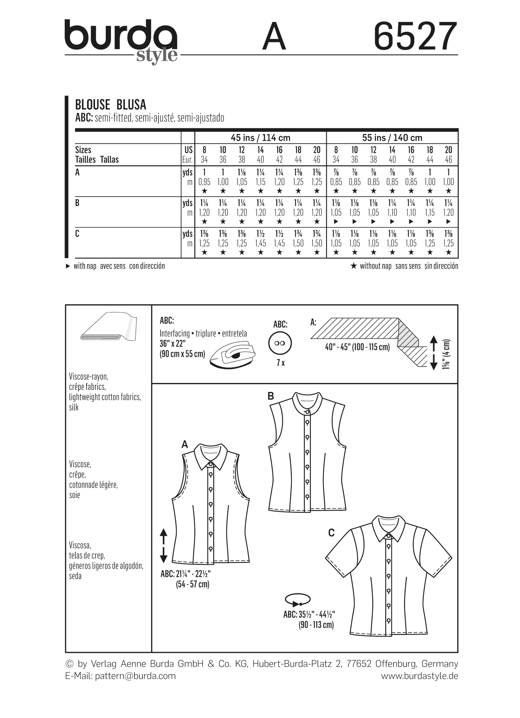 Patron Burda n°6527: Blouse d'été - Image 7