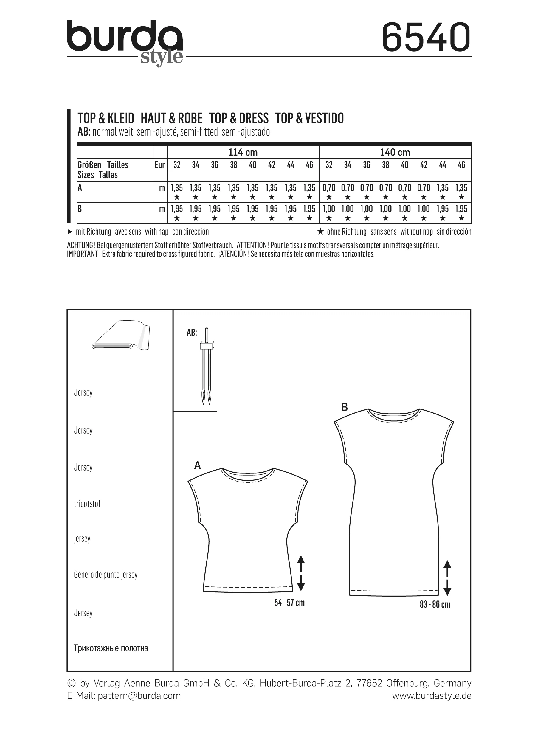 Patron Burda n°6540 : Top & Robe facile Petites tailles - Image 5