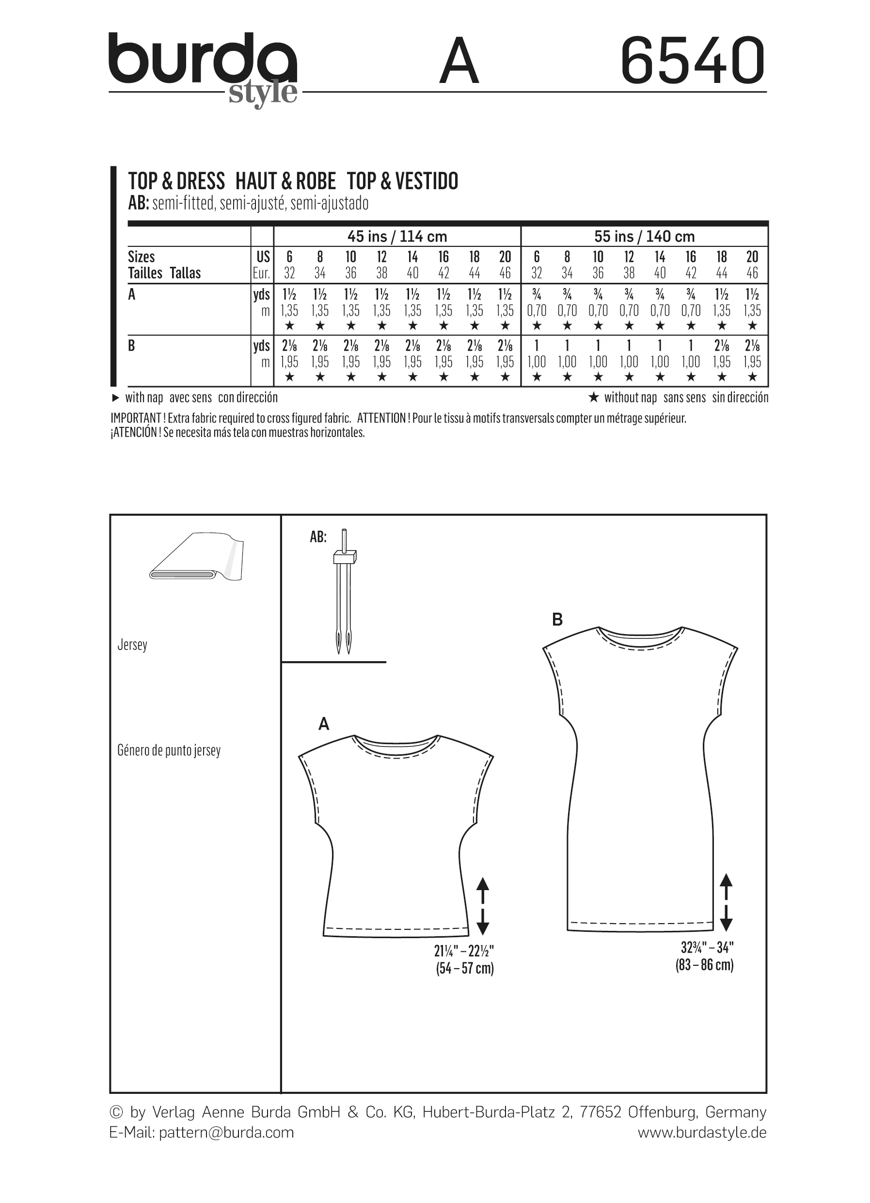 Patron Burda n°6540 : Top & Robe facile Petites tailles - Image 6