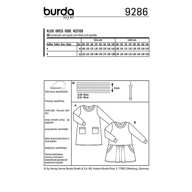 Patron Burda n°9286: Robe à poches enfant - Image 8