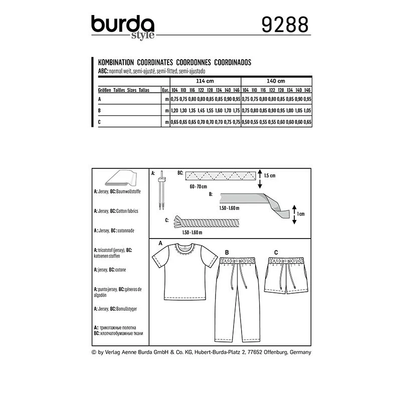 Patron Burda n°9288: Pyjama coordonné enfant - Image 12