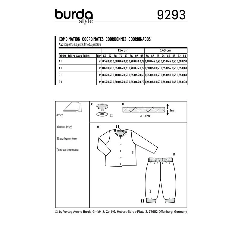 Patron Burda n°9293: Top col rond et pantalon coordonné enfant - Image 12