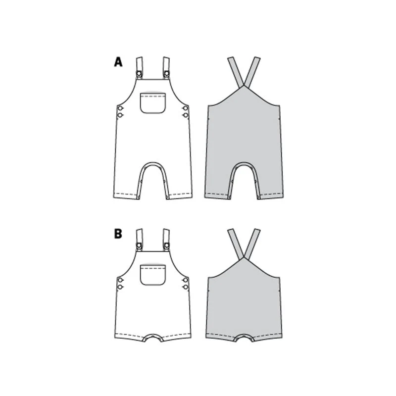 Patron Burda n°9295: Salopette entrejambe boutonnée enfant - Image 8