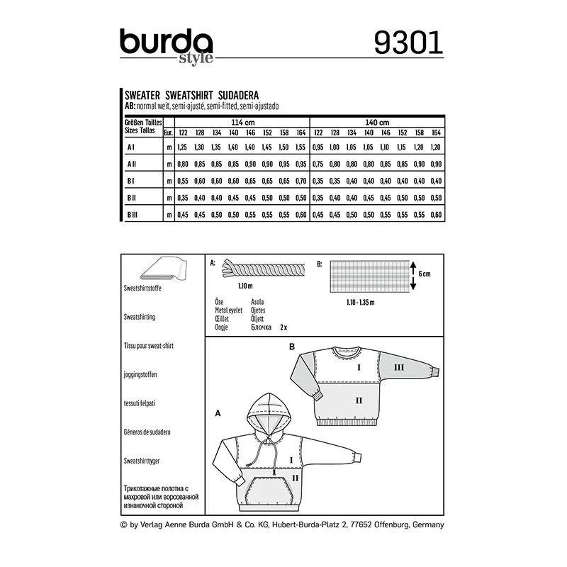 Patron Burda n°9301: Sweat-shirt Enfant - Image 8