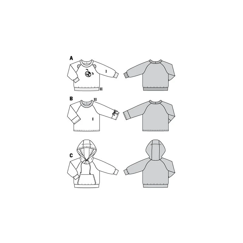 Patron Burda n°9308 : SweatShirt Enfant - Image 9
