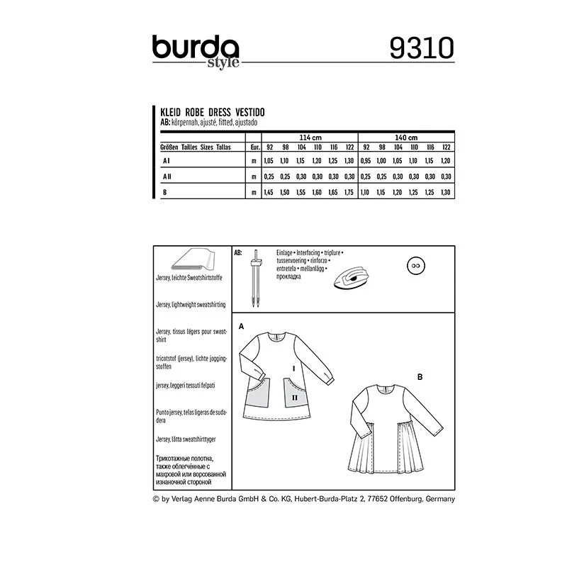 Patron Burda n°9310 Robe enfant - Image 8