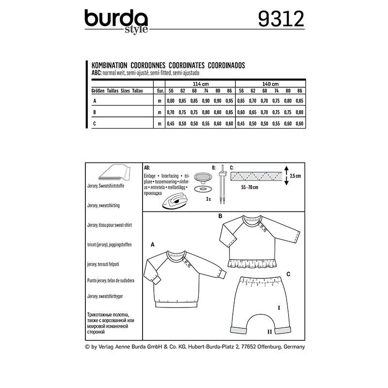 Patron Burda n°9312 Ensemble bébé - Image 10
