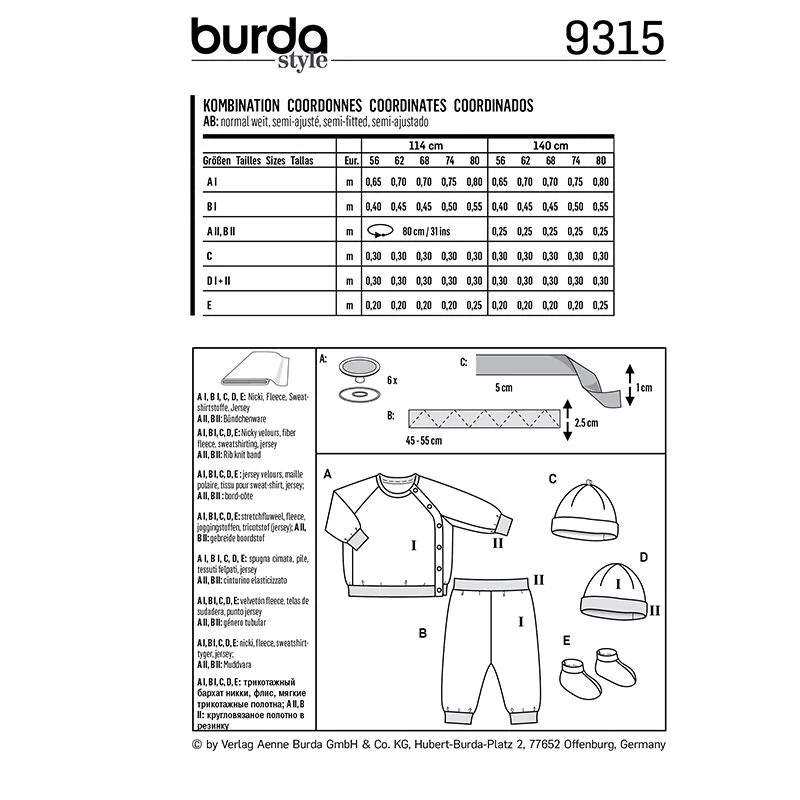 Patron Burda n°9315 Ensemble bébé - Image 3