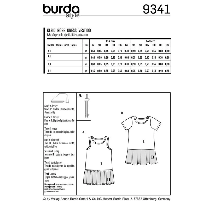 Patron Burda n°9341: Robe Tee-shirt enfant - Image 5