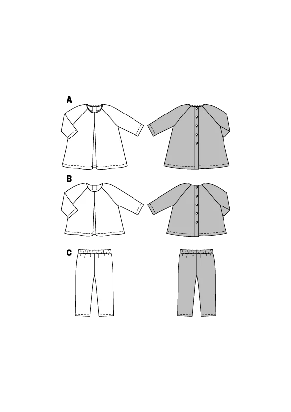 Patron Burda n°9348: Blouse et pantalon bébé - Image 2