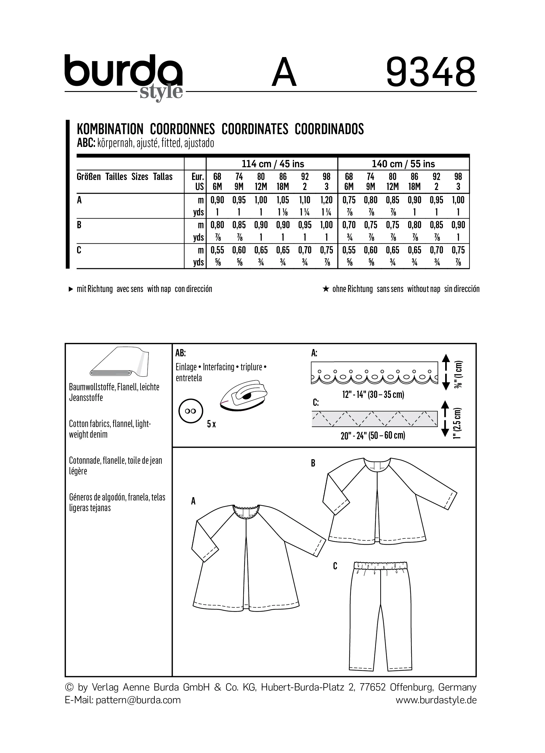 Patron Burda n°9348: Blouse et pantalon bébé - Image 9