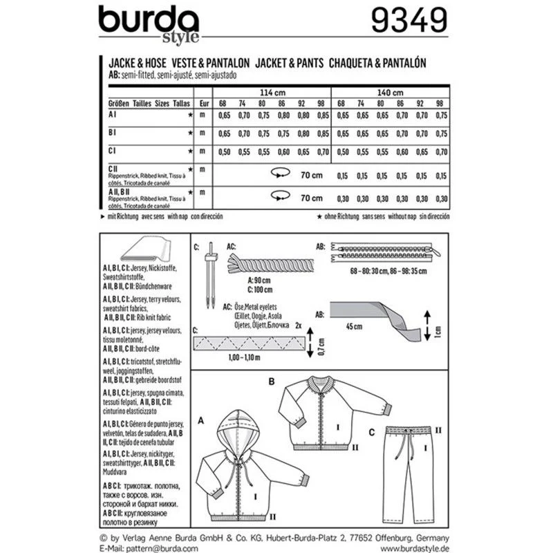 Patron Burda n°9349: SurvĂȘtement bĂ©bĂ© - Image 2