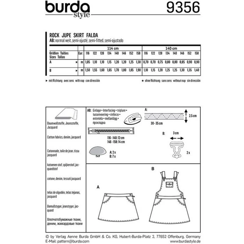 Patron Burda n°9356: Jupes à poches enfant - Image 2