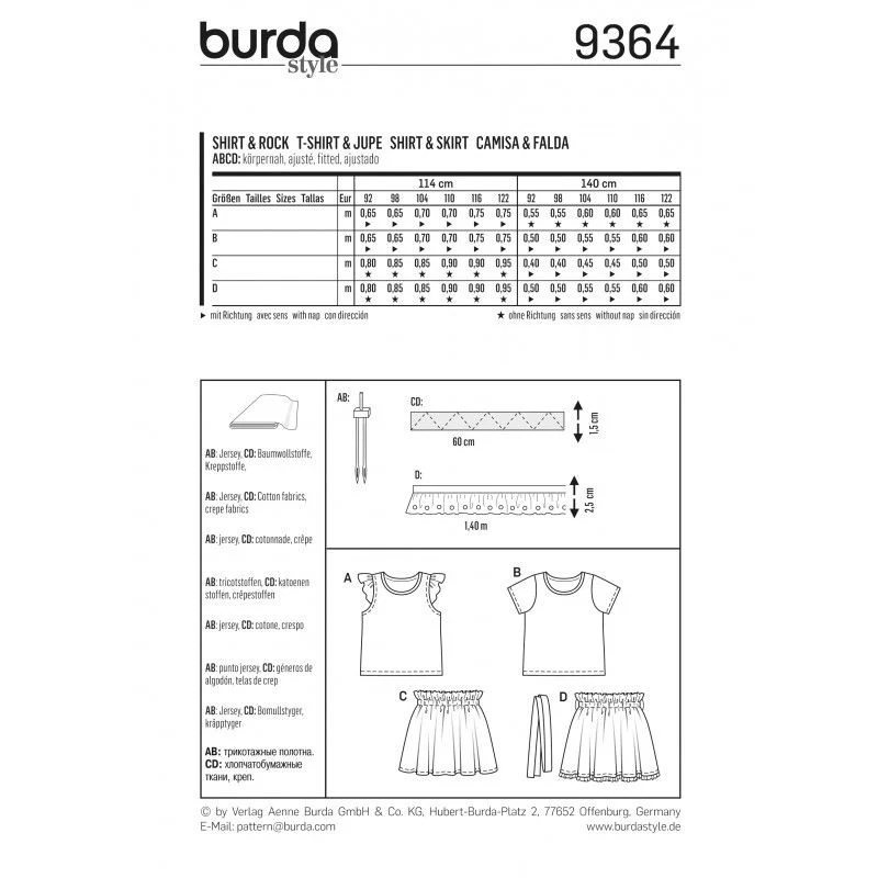 Patron Burda n°9364: Tee-shirt enfant - Image 2