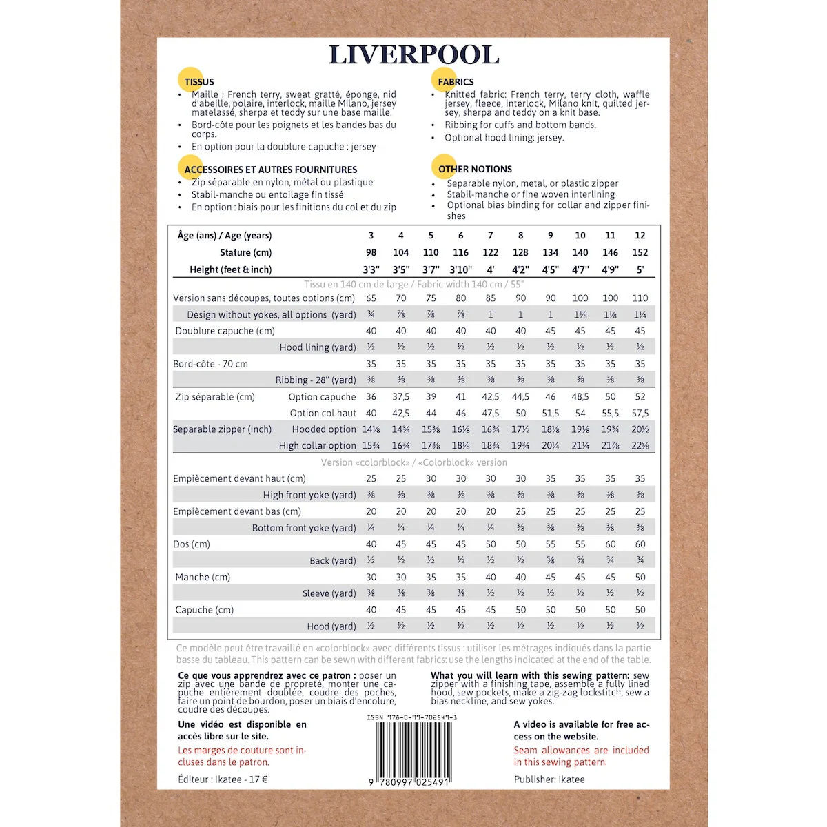 Patron de Couture Enfant LIVERPOOL Sweat zippé - Image 18