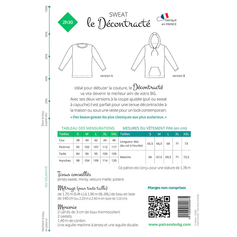 Patron de couture Homme : Sweat Le décontracté - Image 5