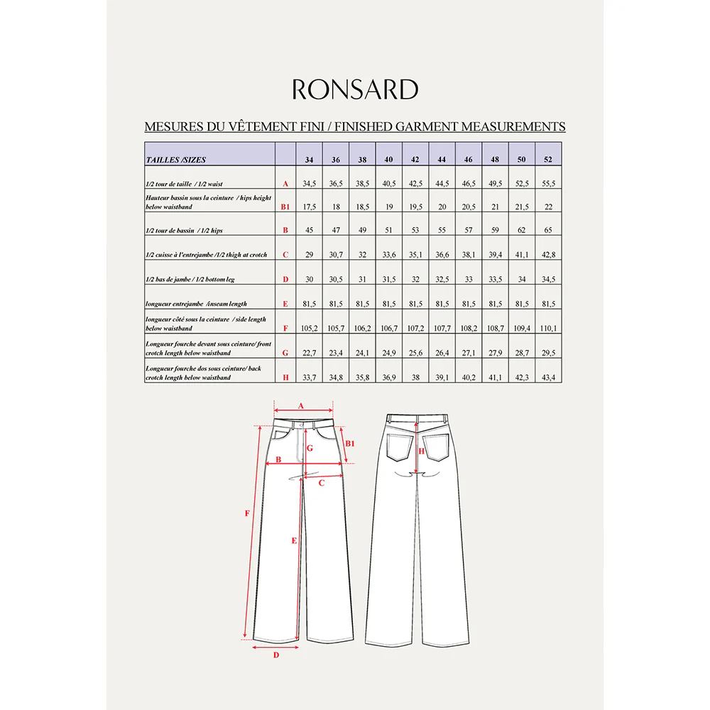 Patron de couture jean RONSARD - Image 3