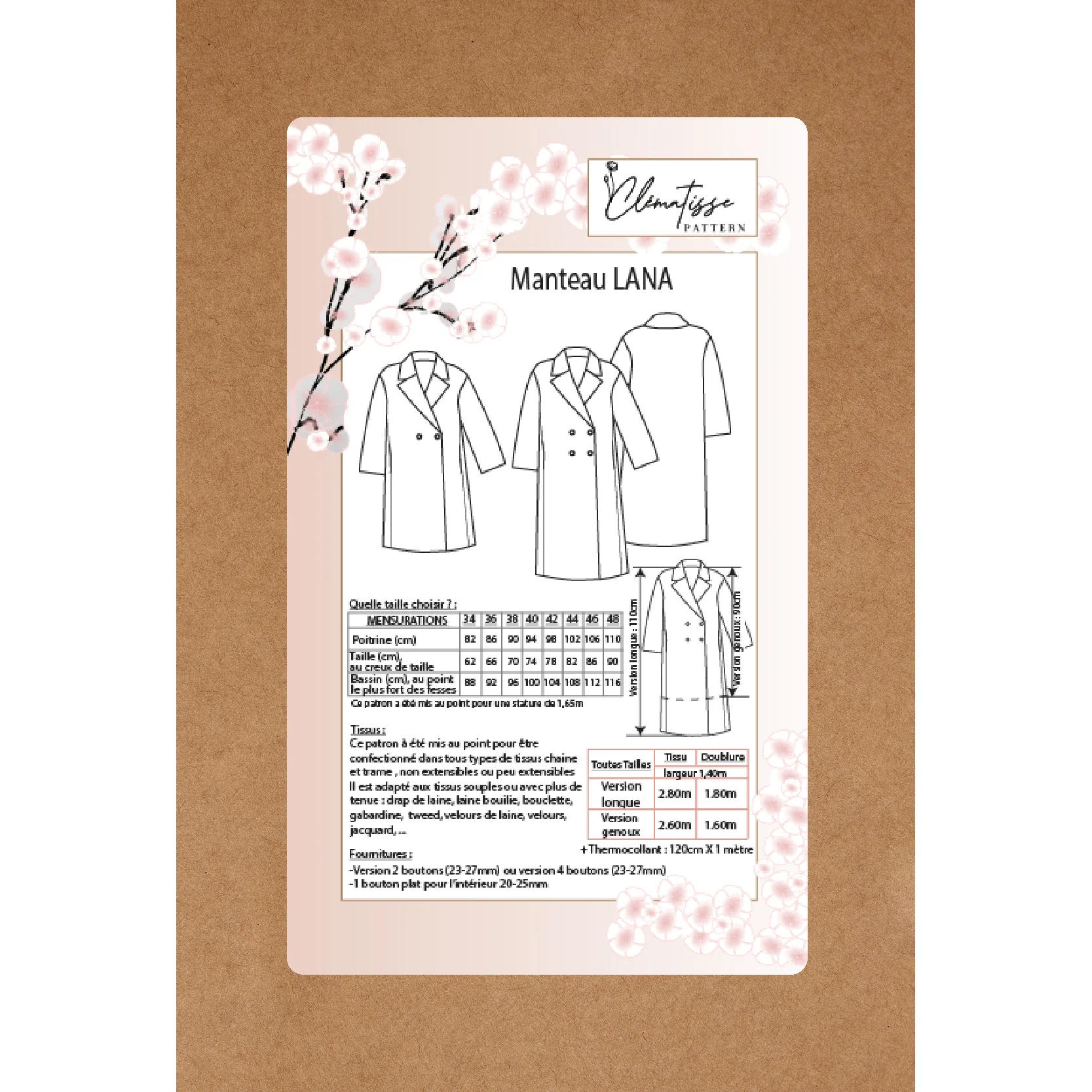 Patron de couture Manteau LANA