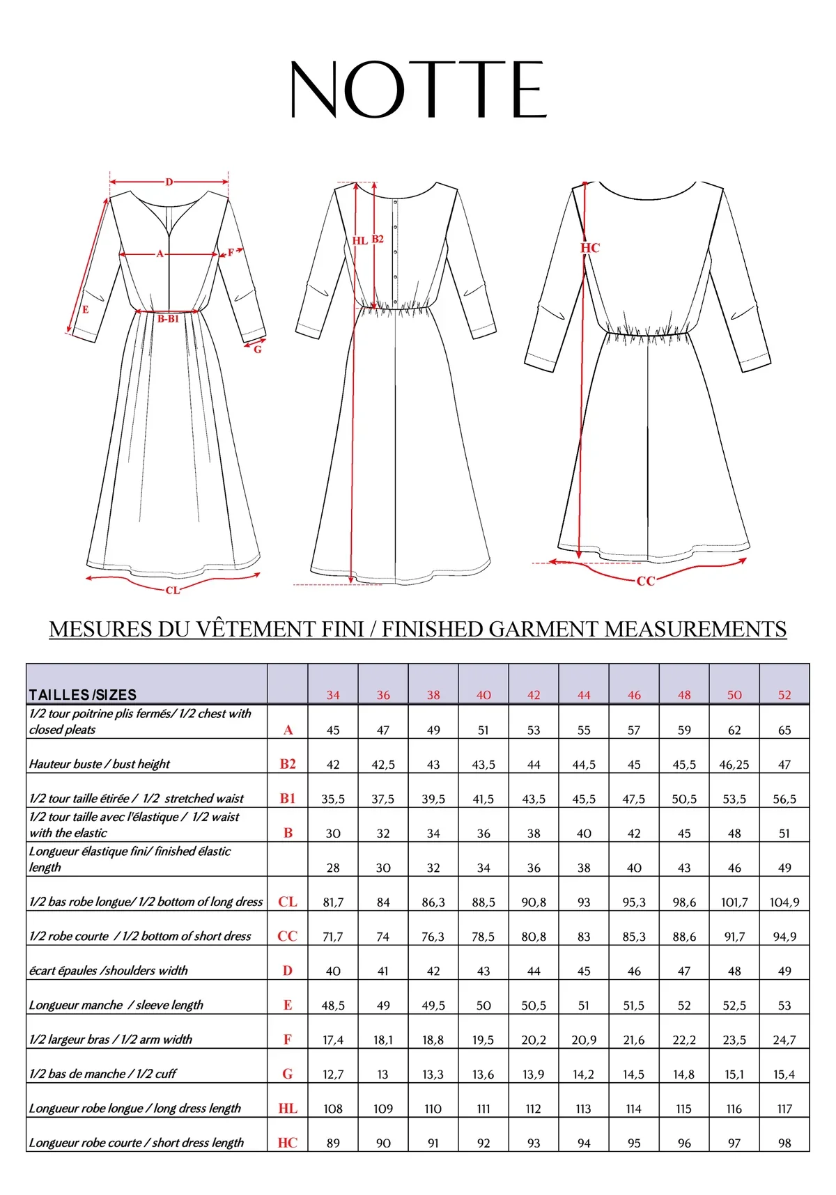 Patron de couture robe NOTTE - Image 30