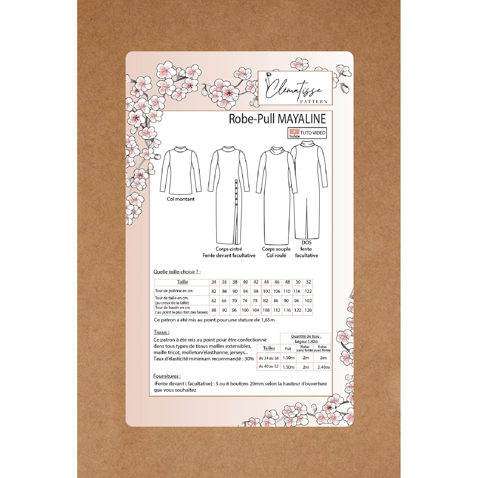 Patron de couture Robe-Pull MAYALINE