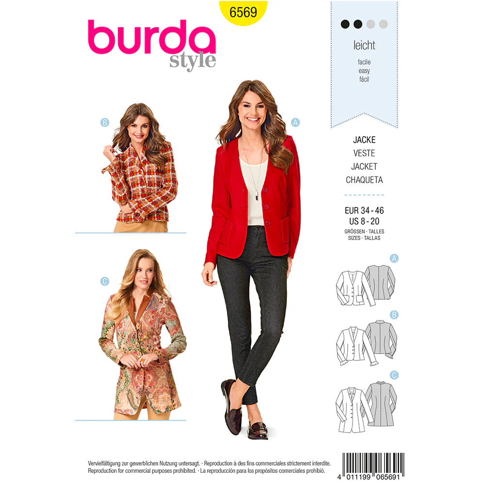 Patron N°6569 Burda : Veste boho-chic