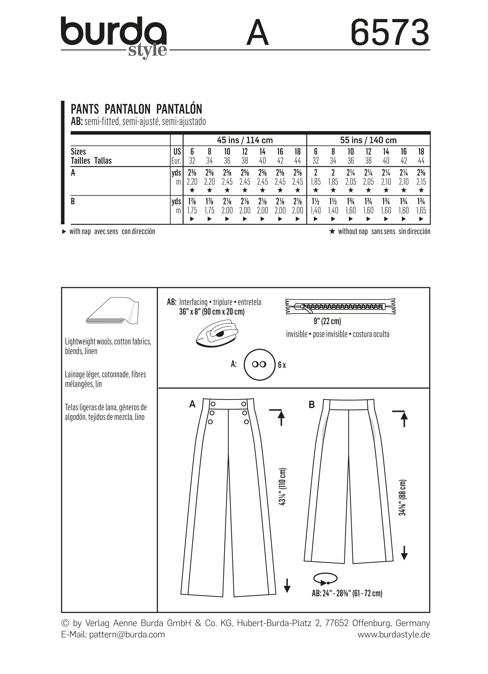 Patron N°6573 Burda : Pantalon - Image 6