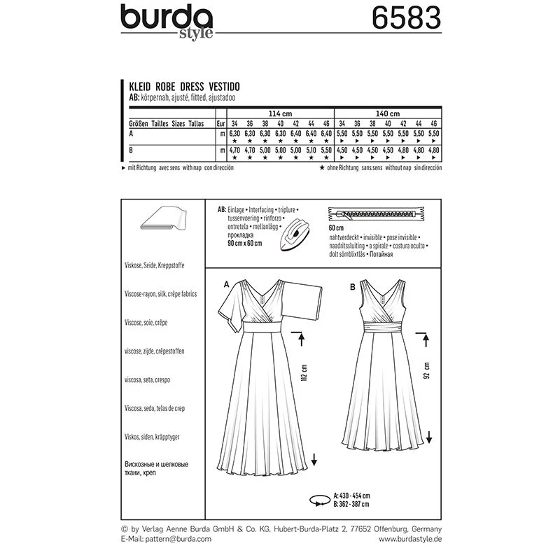 Patron N°6583 Burda : Robe de soirée drapés - Image 2