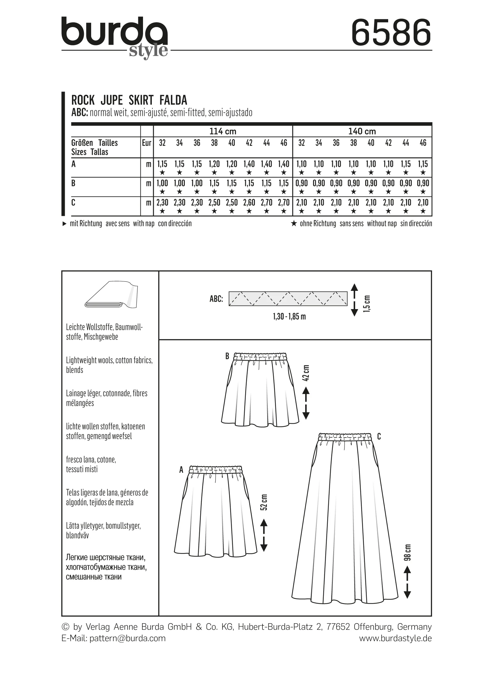 Patron N°6586 Burda : Jupe de mini à maxi - Image 6