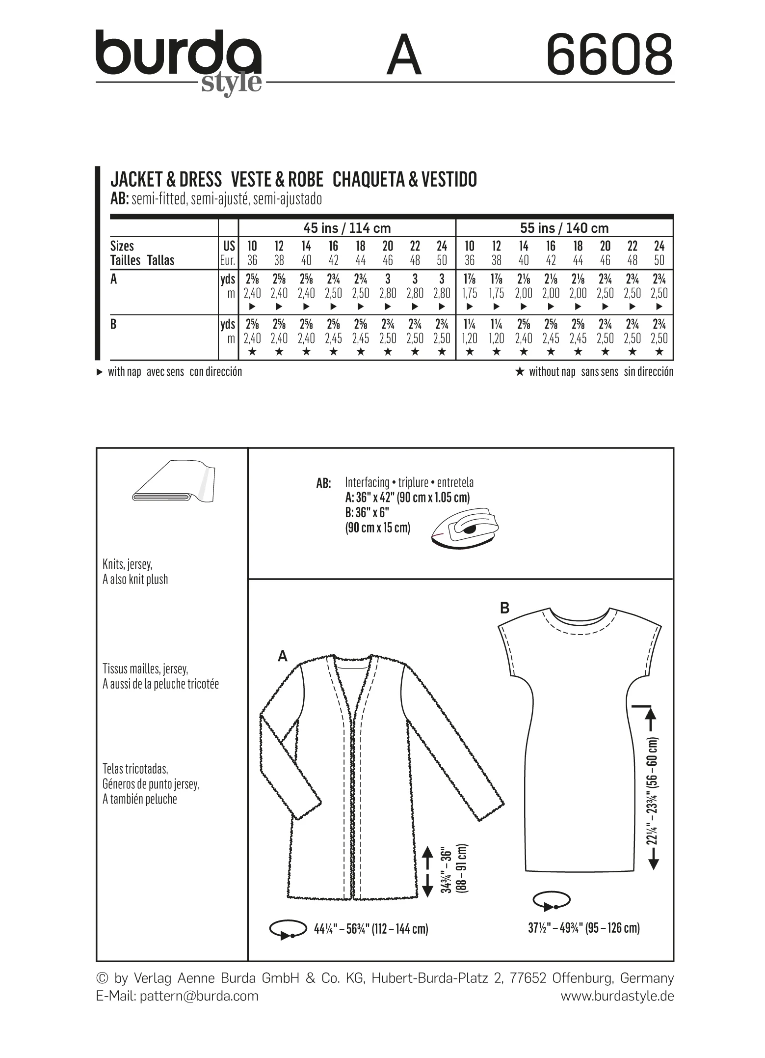 Patron N°6608 Burda : Veste sans fermeture - Image 5