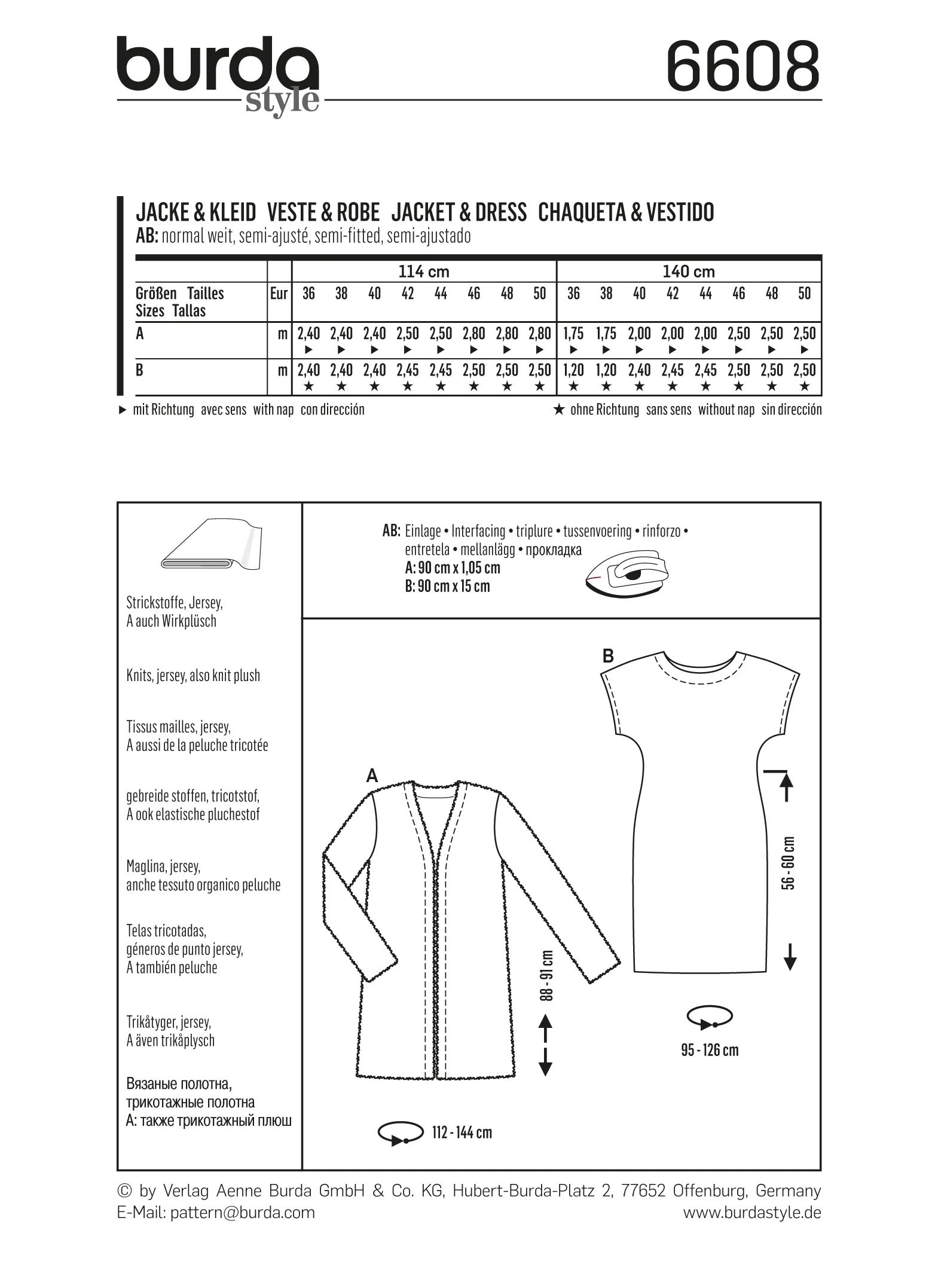 Patron N°6608 Burda : Veste sans fermeture - Image 6