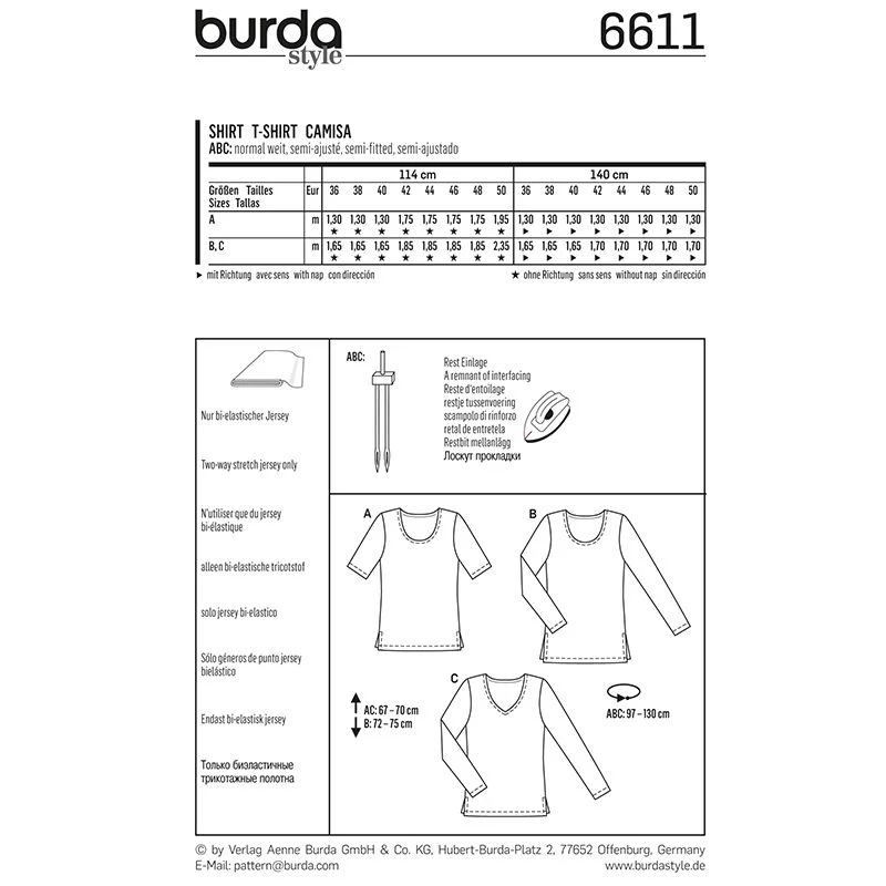 Patron N°6611 Burda : T-shirt simple - Image 2