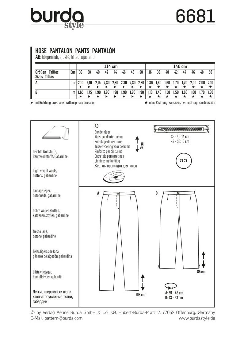 Patron N°6689 Burda : Pantalon - Image 2