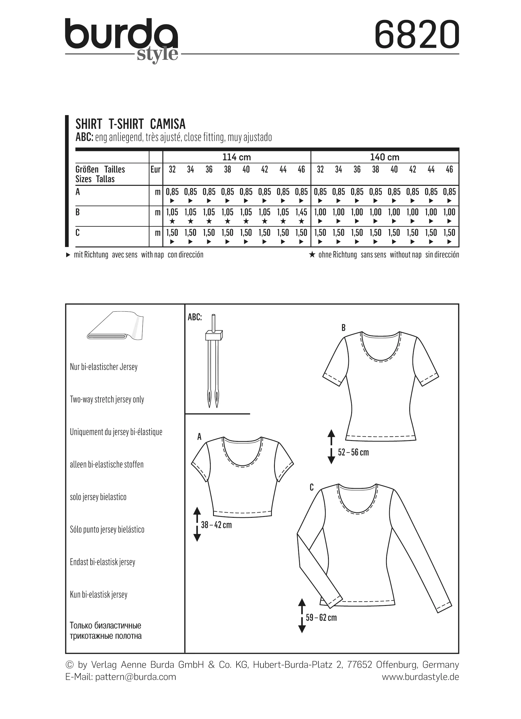 Patron n°6820 : T-shirt avec manches - Image 6