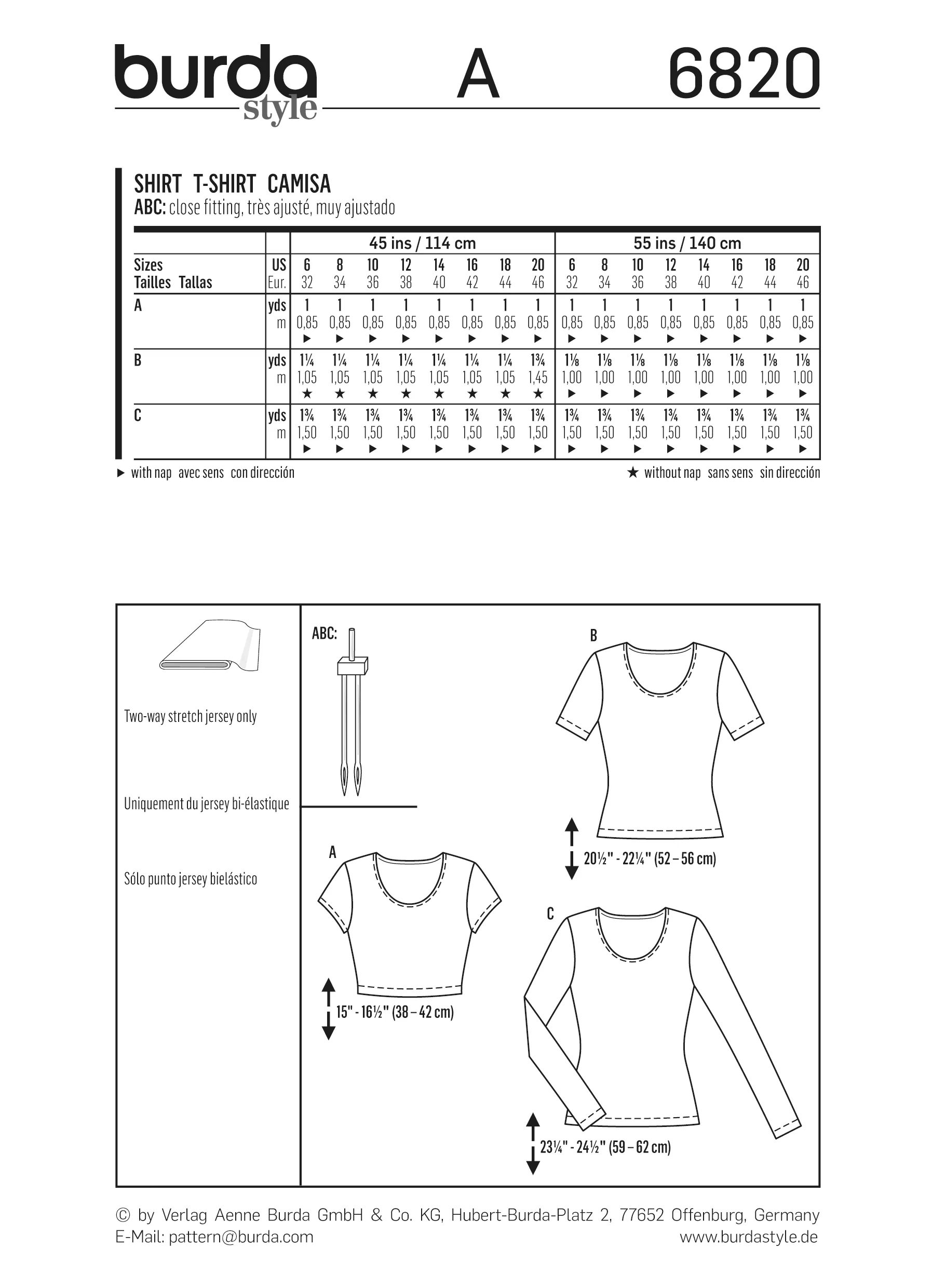 Patron n°6820 : T-shirt avec manches - Image 7