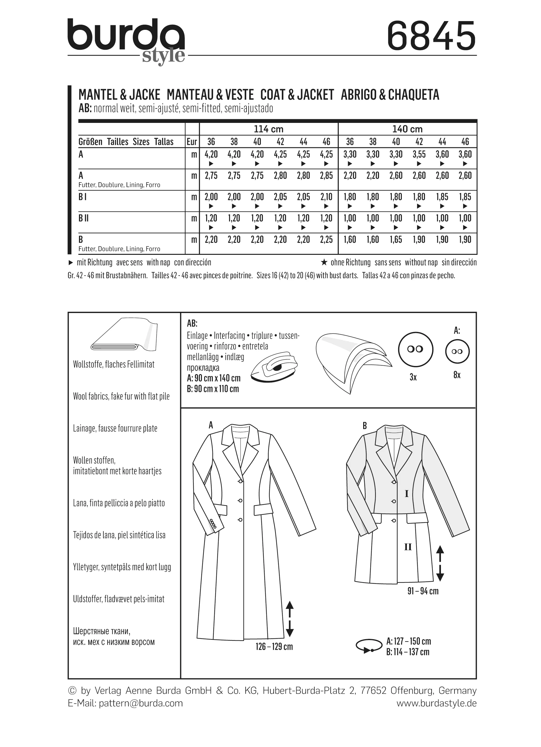 Patron n°6845 : Veste, Manteau long - Image 6