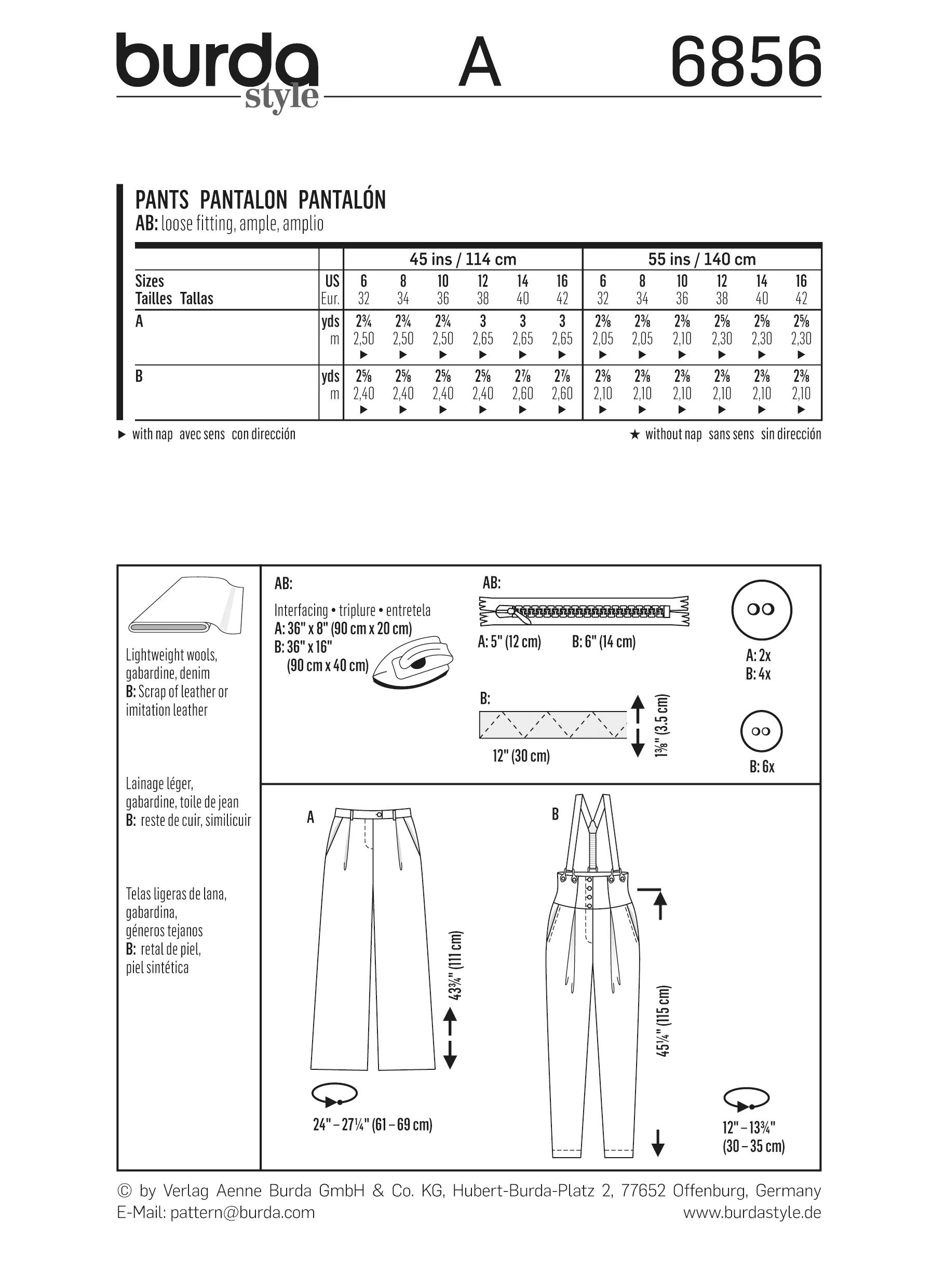 Patron n°6856 : Pantalon avec plis à la taille - Image 6