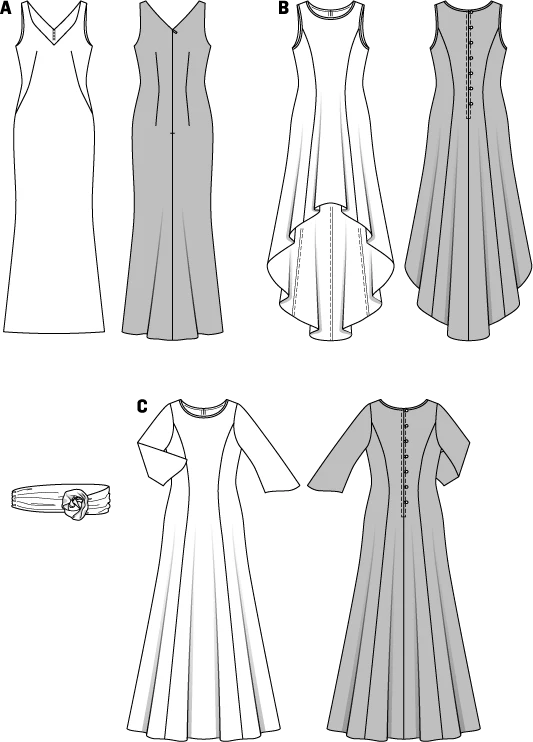 Patron n°6866 : Robe de soirée, Robe chasuble, Transparent - Image 2