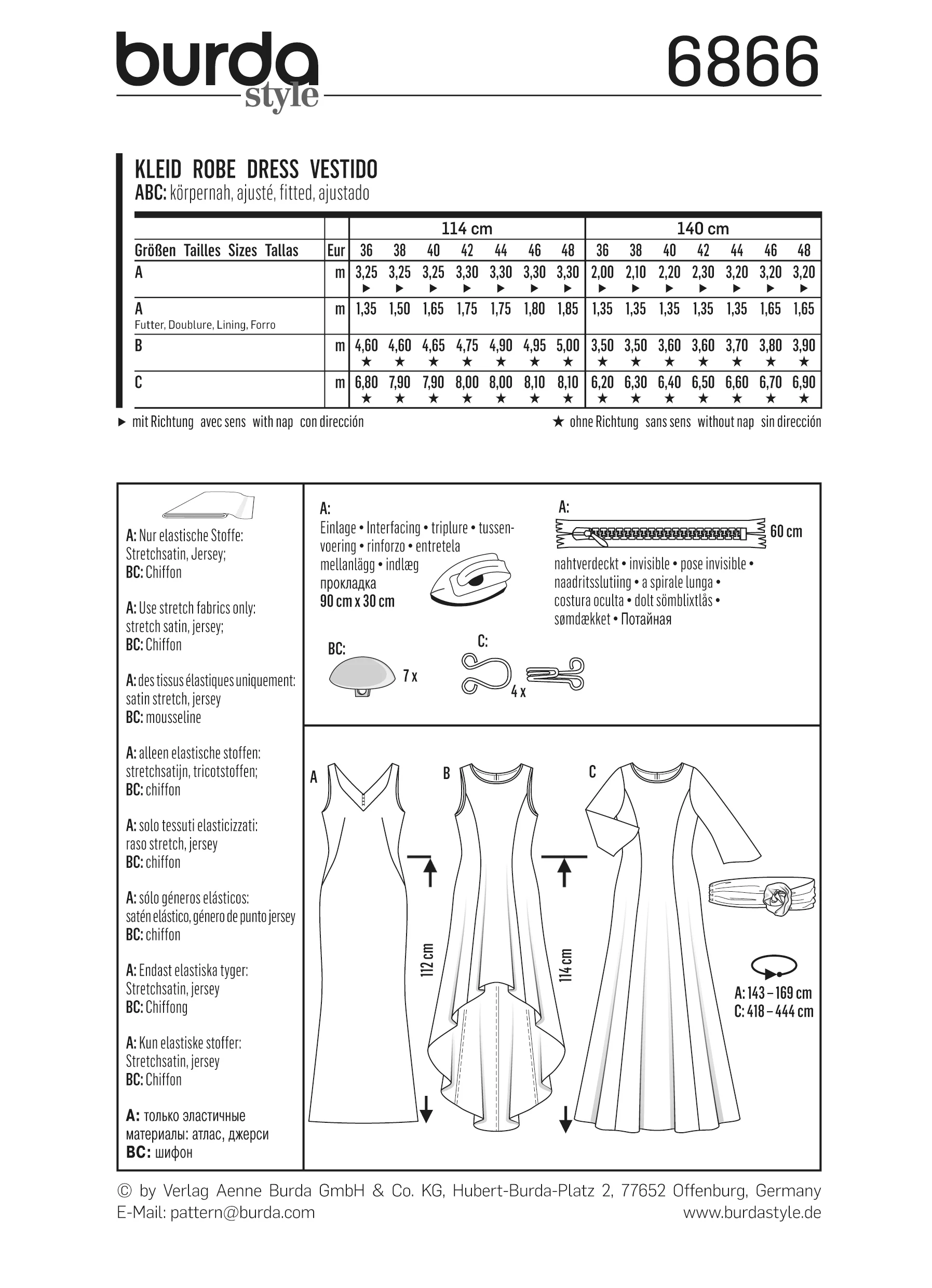 Patron n°6866 : Robe de soirée, Robe chasuble, Transparent - Image 7
