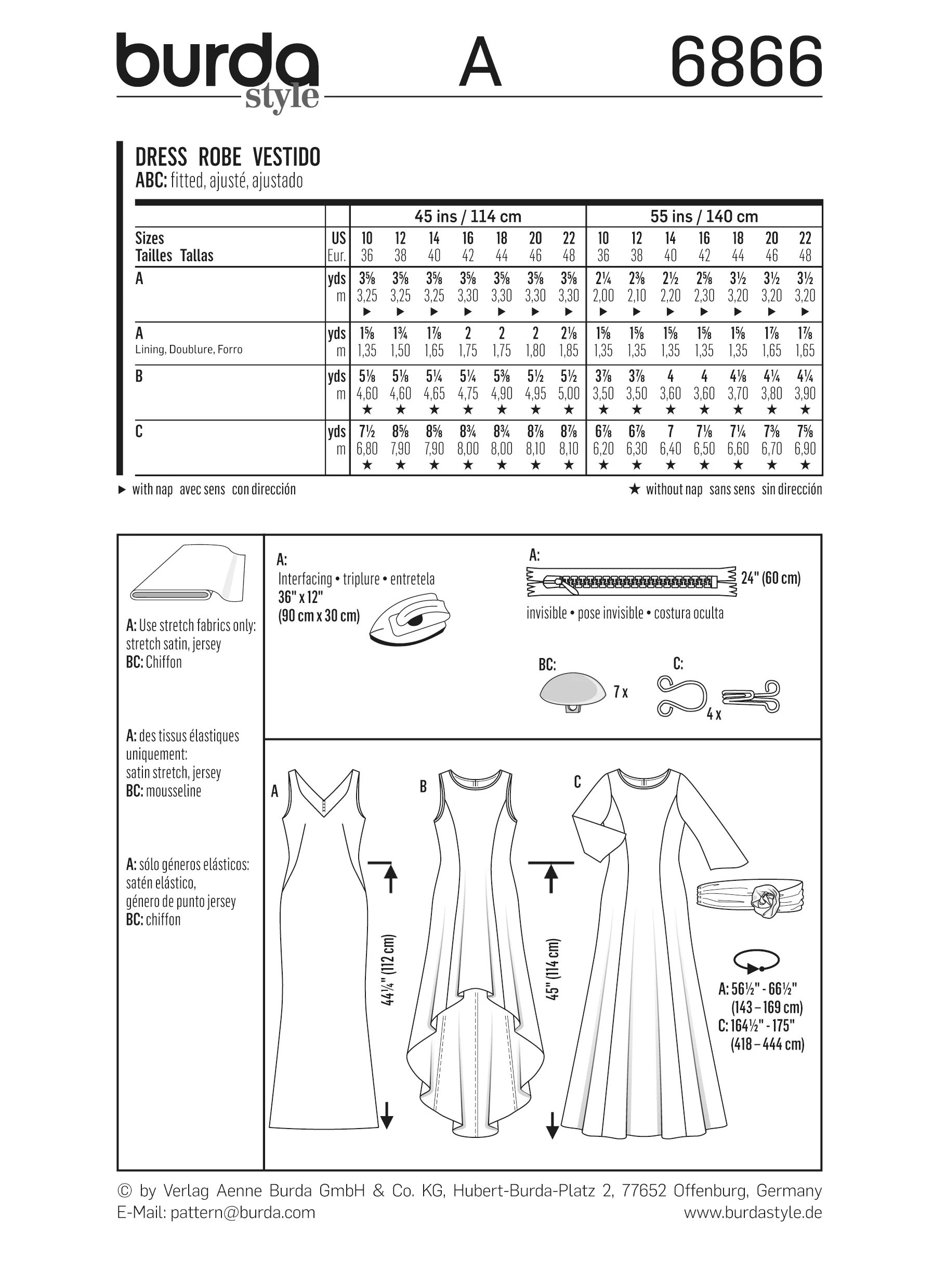 Patron n°6866 : Robe de soirée, Robe chasuble, Transparent - Image 8