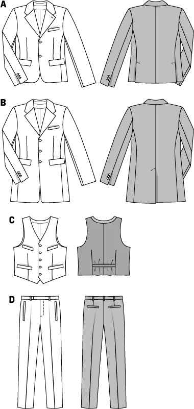 Patron n°6871 : Costume et Veste pour homme - Image 2
